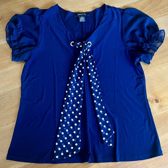 Sheer sleeved business casual top - Picture 1 of 4